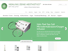 Tablet Screenshot of healingzoneaesthetics.com